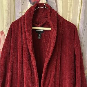 Lands' End Women's Deep Red Teddy Jacket